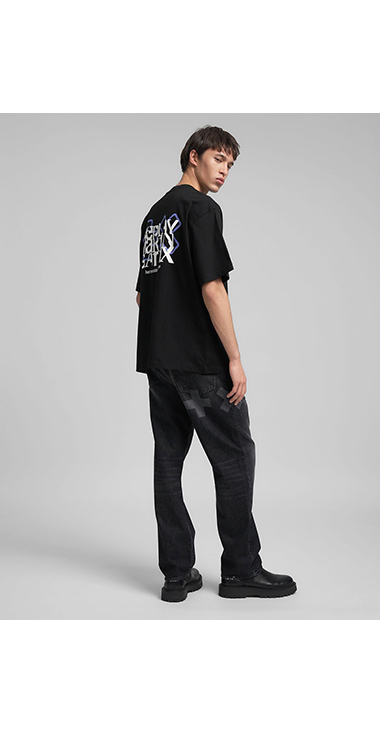 オーバーフィット REPLAY X MARTIN GARRIX ロゴ&レタリング Tシャツ 詳細画像 ブラック 2